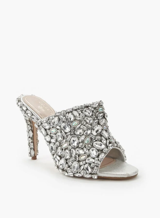 سيليست صنادل بكعب خنجر مزينة للنساء